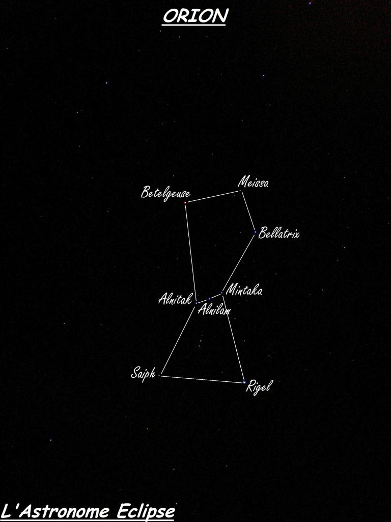 La constellation d'Orion et ses étoiles