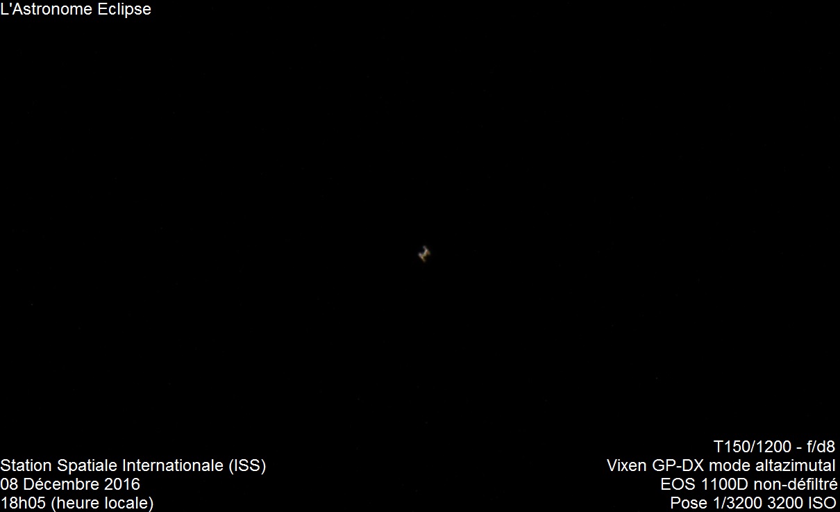Premier essai ISS (08 Décembre 2016)